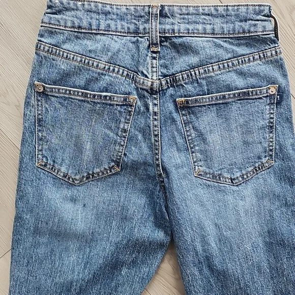 Anthropologie Pilcro The Vintage Straight Distressed Denim High Rise Jeans Sz 25 - Picture 8 of 16